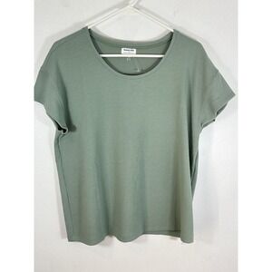Tommy John Women's Waffle Lounge Tee Shirt Top Green Size Medium Short Sleeve